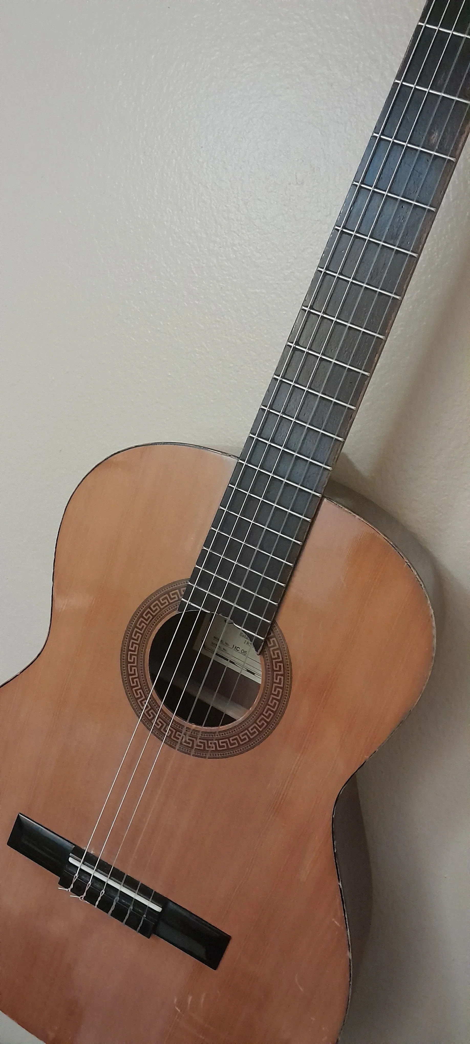 Classical guitar diagonal close-up