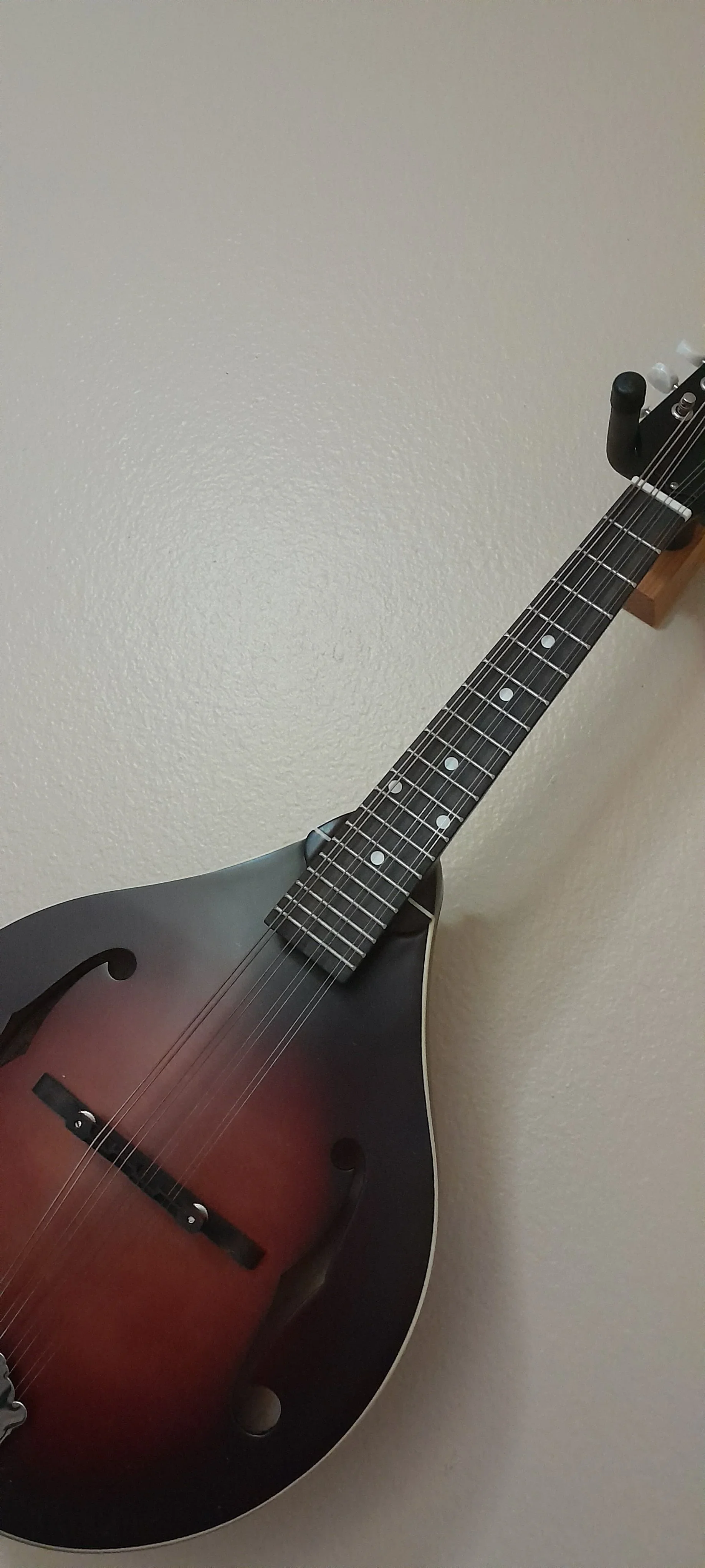 Mandolin full body with sunburst finish and headstock